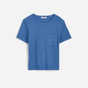 Madewell Garment-Dyed Ribbed Crewneck Pocket Tee